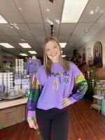 Mary Square Millie Mardi Gras Sequin Sleeve Sweatshirt