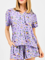 Mary Square Ali Mardi Gras PJ Set
