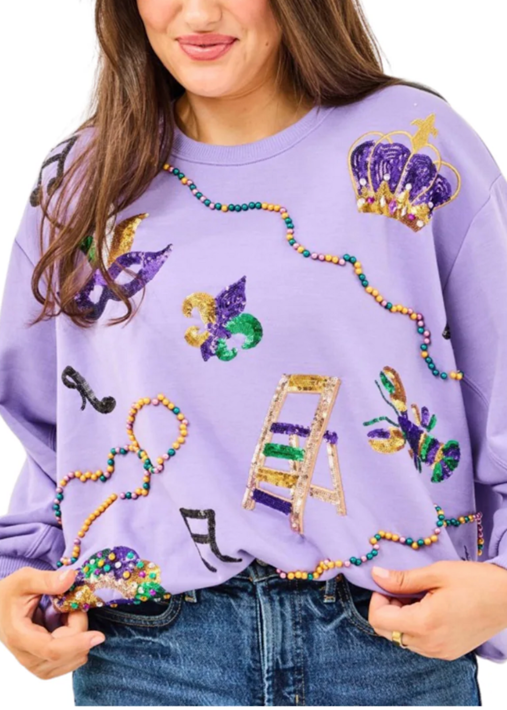 Mary Square Sarah Mardi Gras Sweat Shirt
