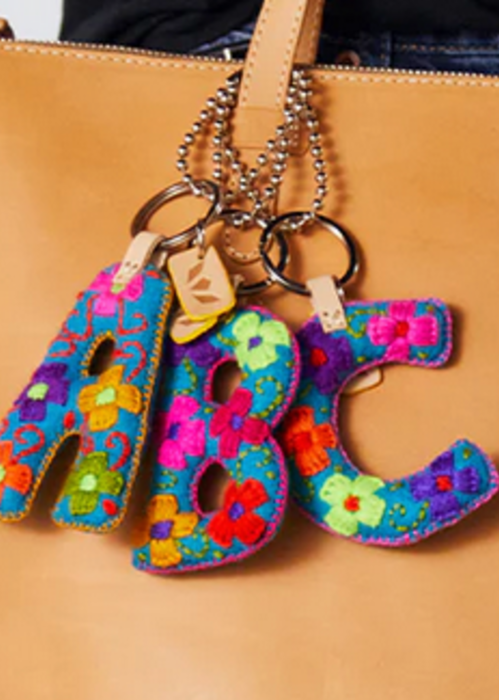 Consuela Bags Turquoise Felt Initial Charm