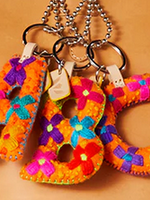 Consuela Bags Orange Felt Initial Charm