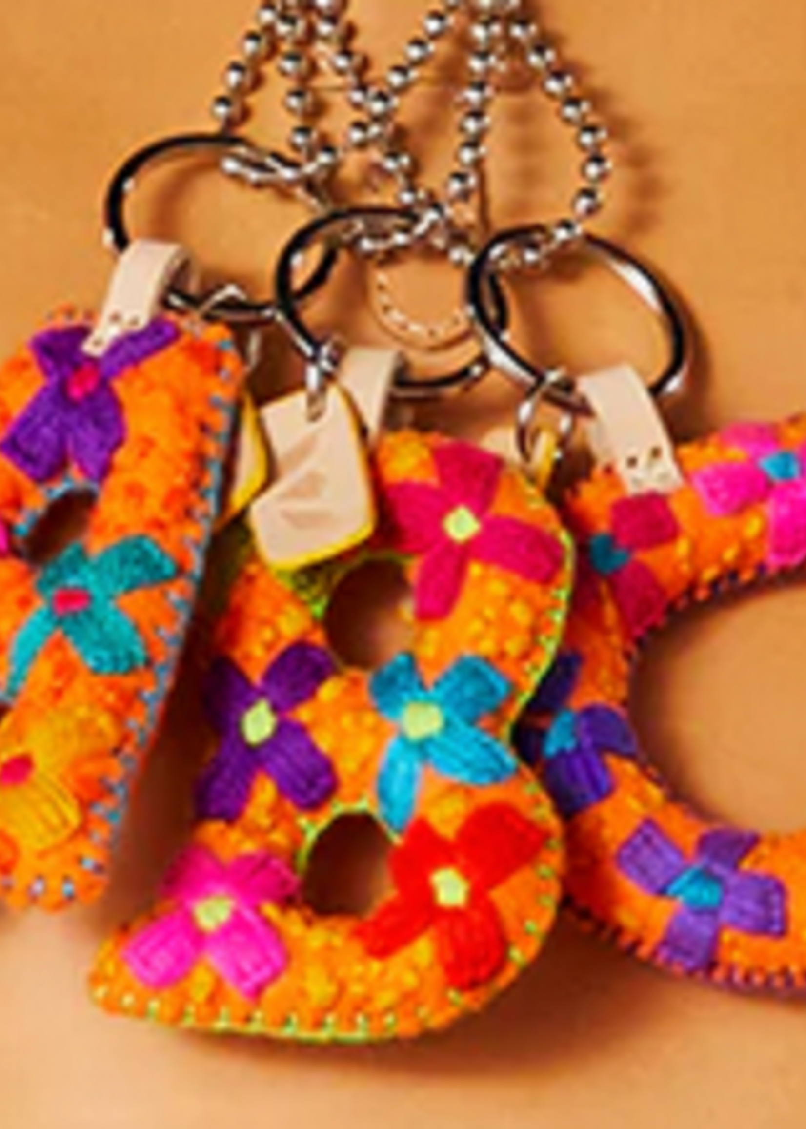 Consuela Bags Orange Felt Initial Charm