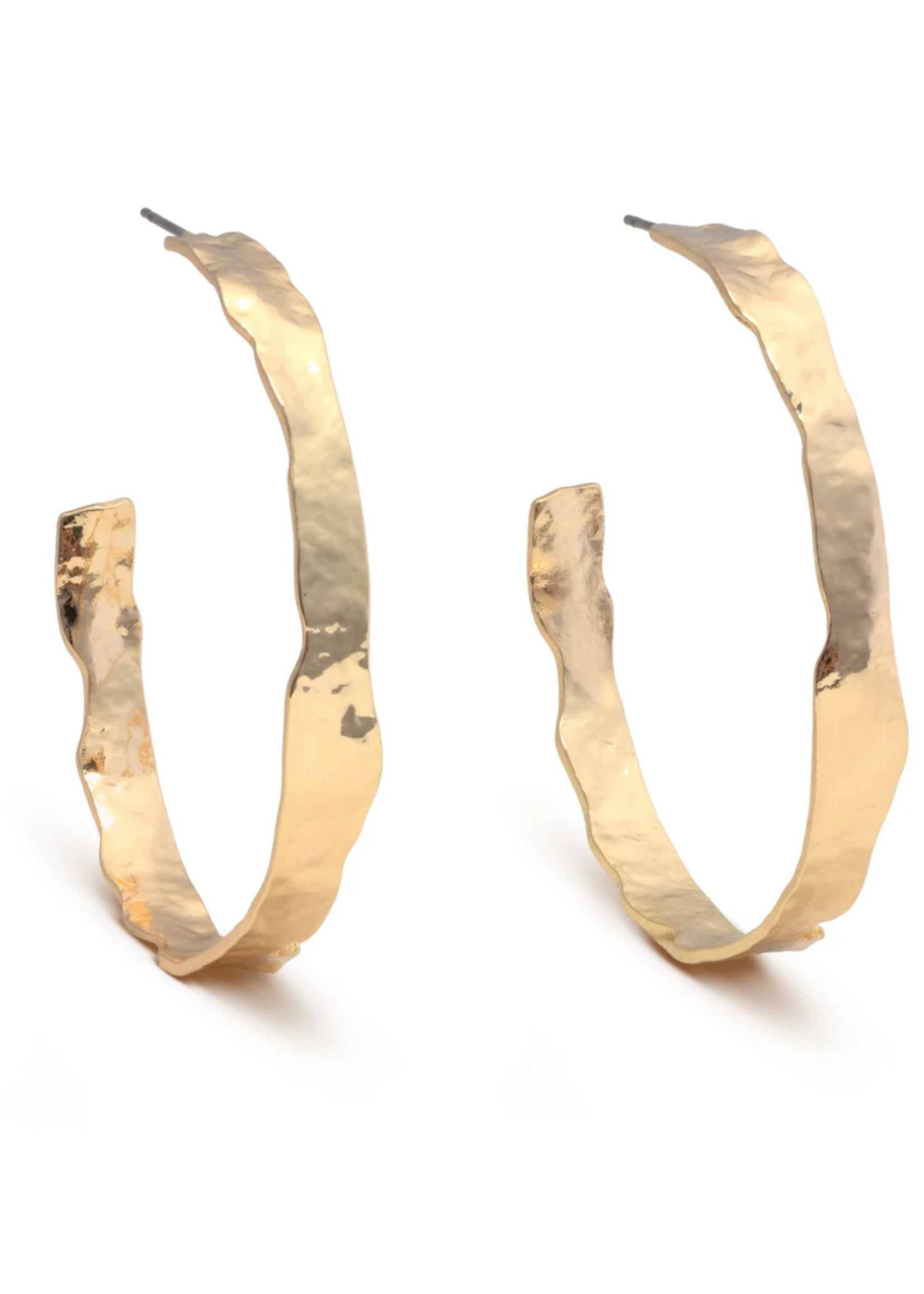 Leslie Curtis Jewelry Wendy- hammered hoop 2"