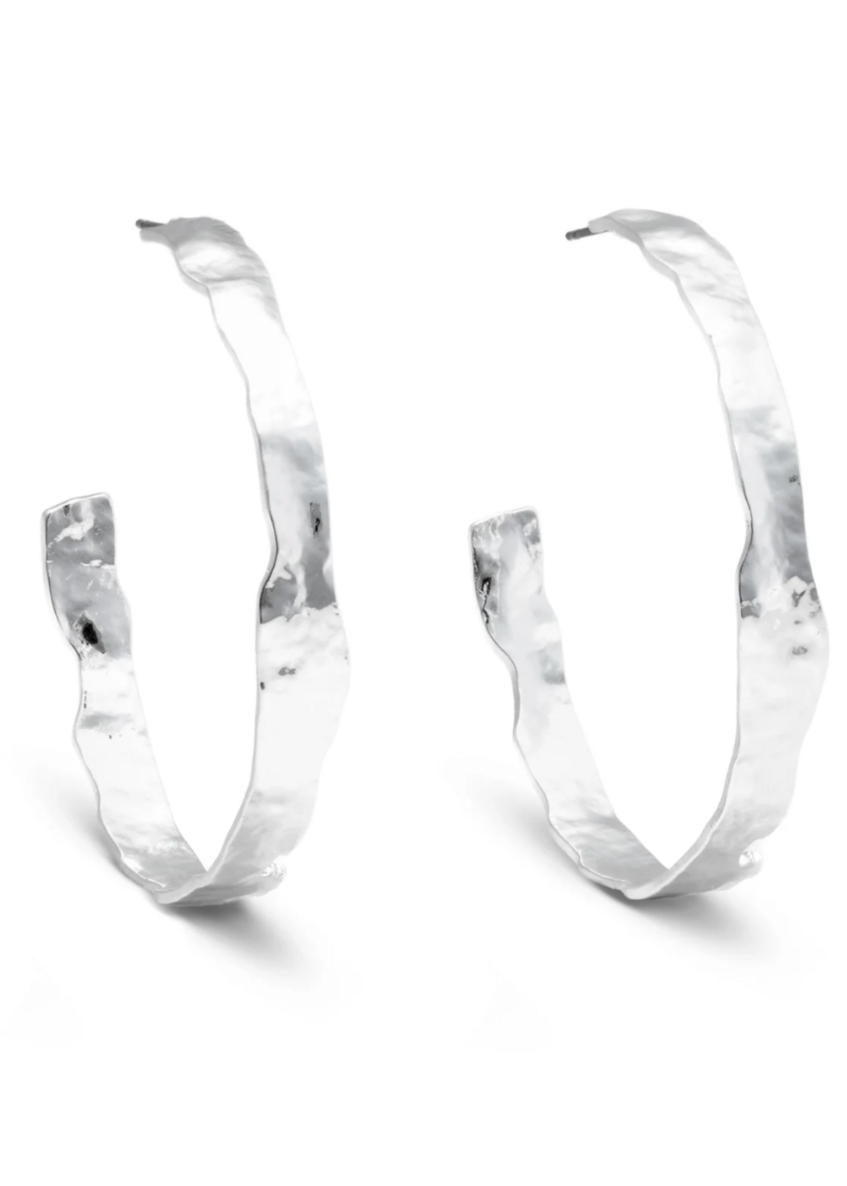 Leslie Curtis Jewelry Wendy- hammered hoop 2"