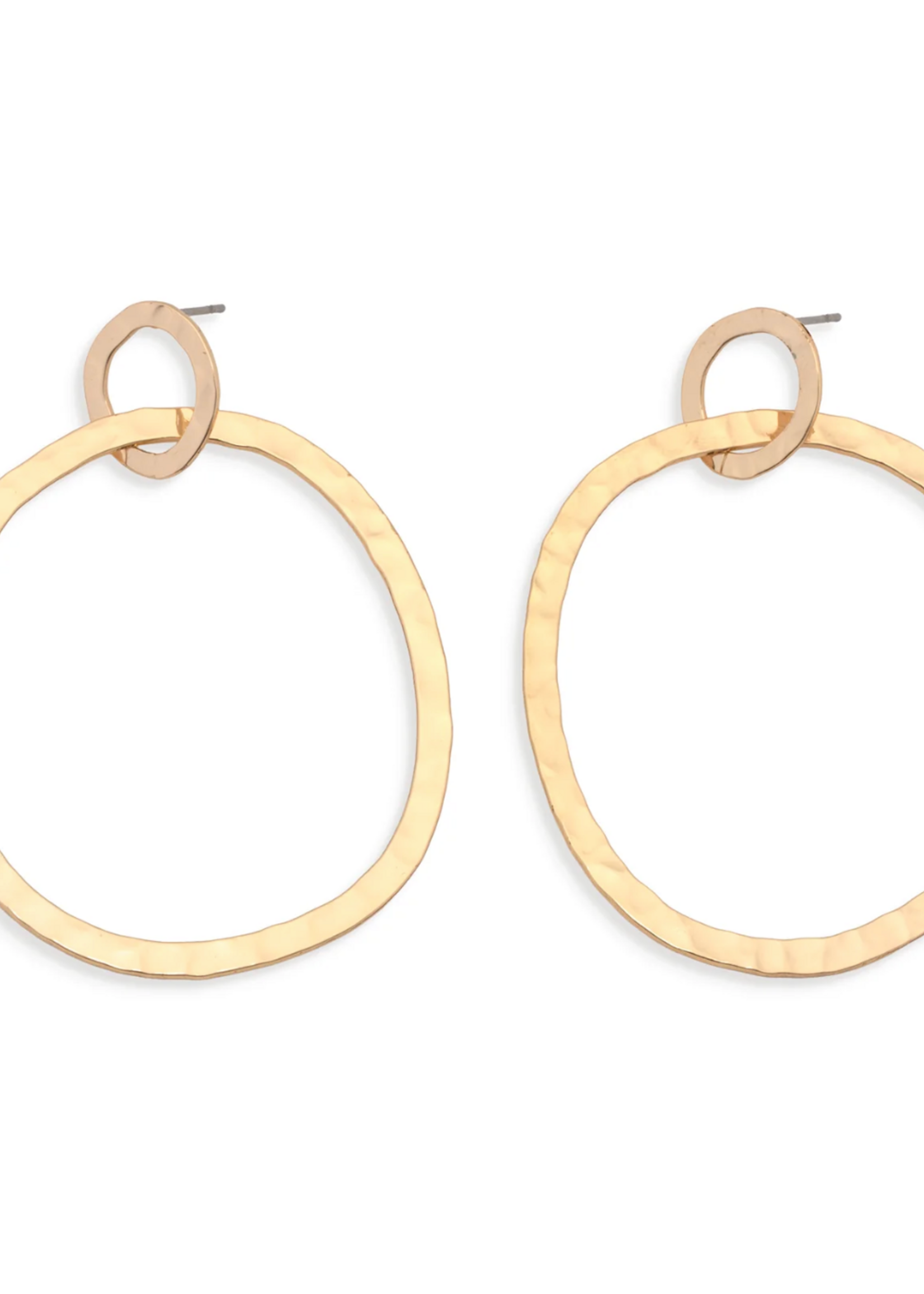 Leslie Curtis Jewelry Rebecca-Hammered hoop earrings 2"