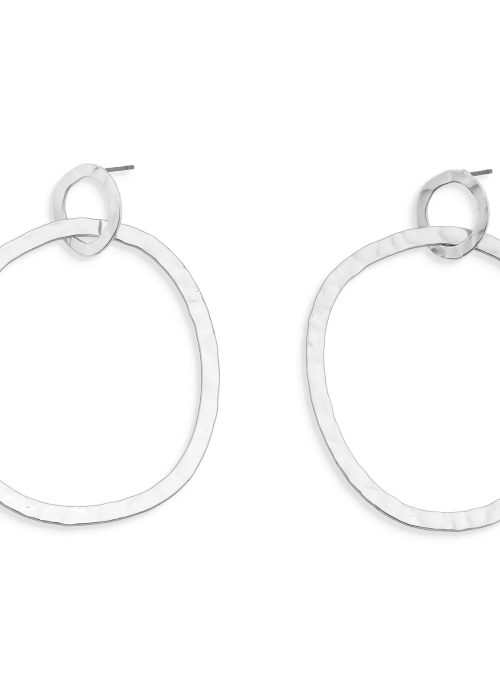Leslie Curtis Jewelry Rebecca-Hammered hoop earrings 2"