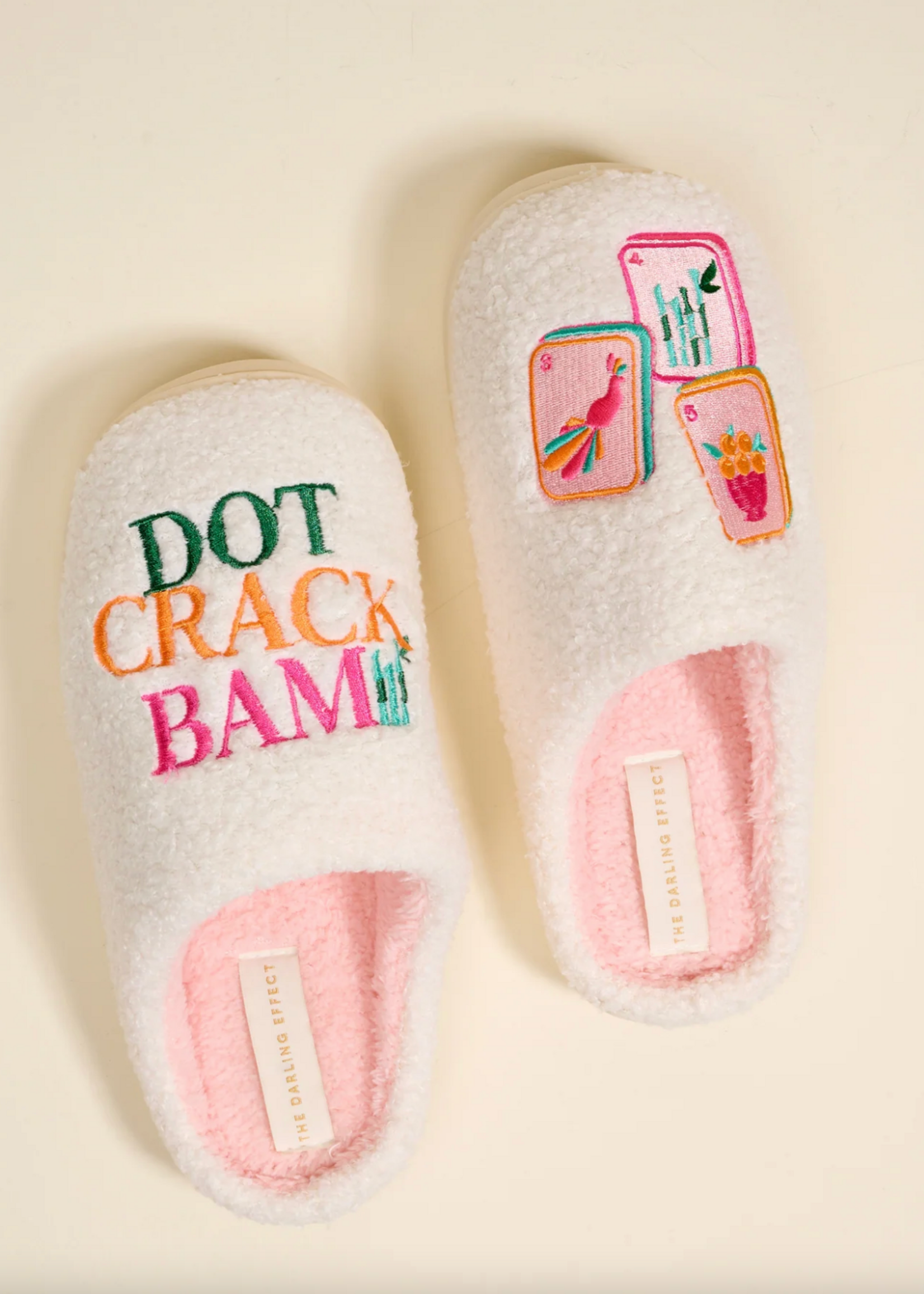The Darling Effect Fuzzy Slippers S/M- Dot Crack Bam