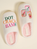 The Darling Effect Fuzzy Slippers M/L- Dot Crack Bam