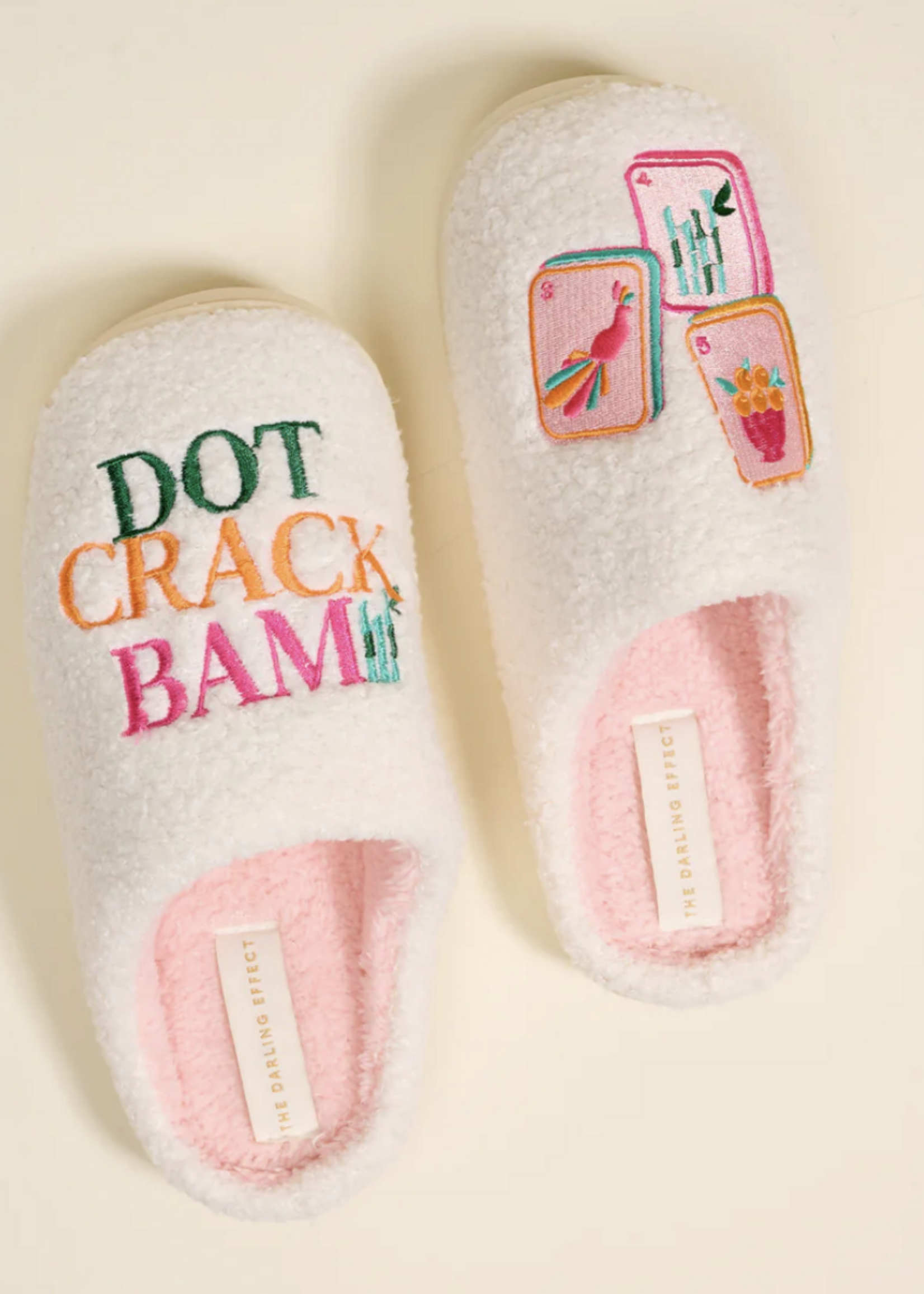 The Darling Effect Fuzzy Slippers M/L- Dot Crack Bam