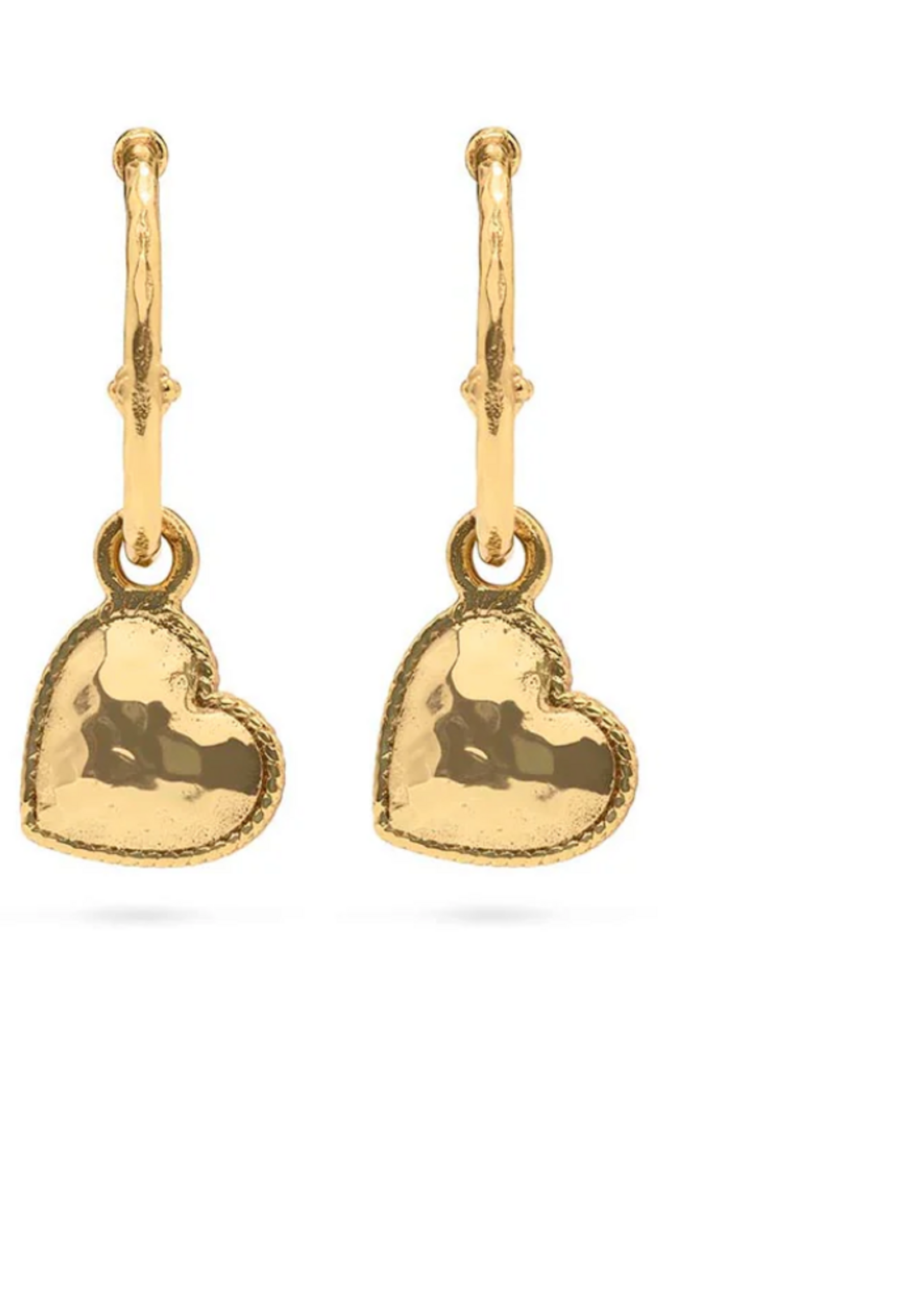 Capucine De Wulf Love Hoop Earrings with Heart Charm-Gold