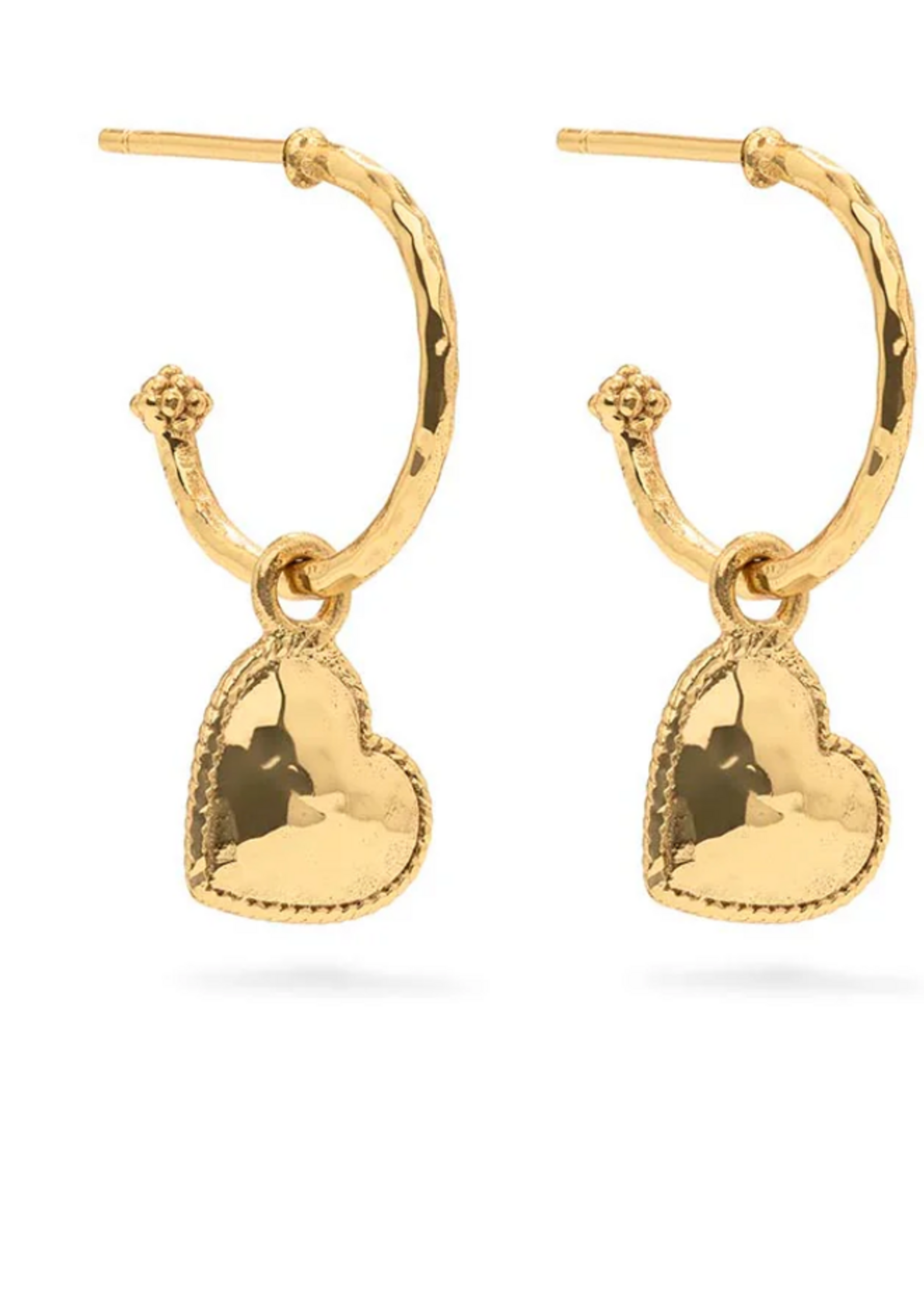 Capucine De Wulf Love Hoop Earrings with Heart Charm-Gold