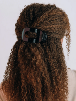 Teleties Medium Flat Round Clip - Black