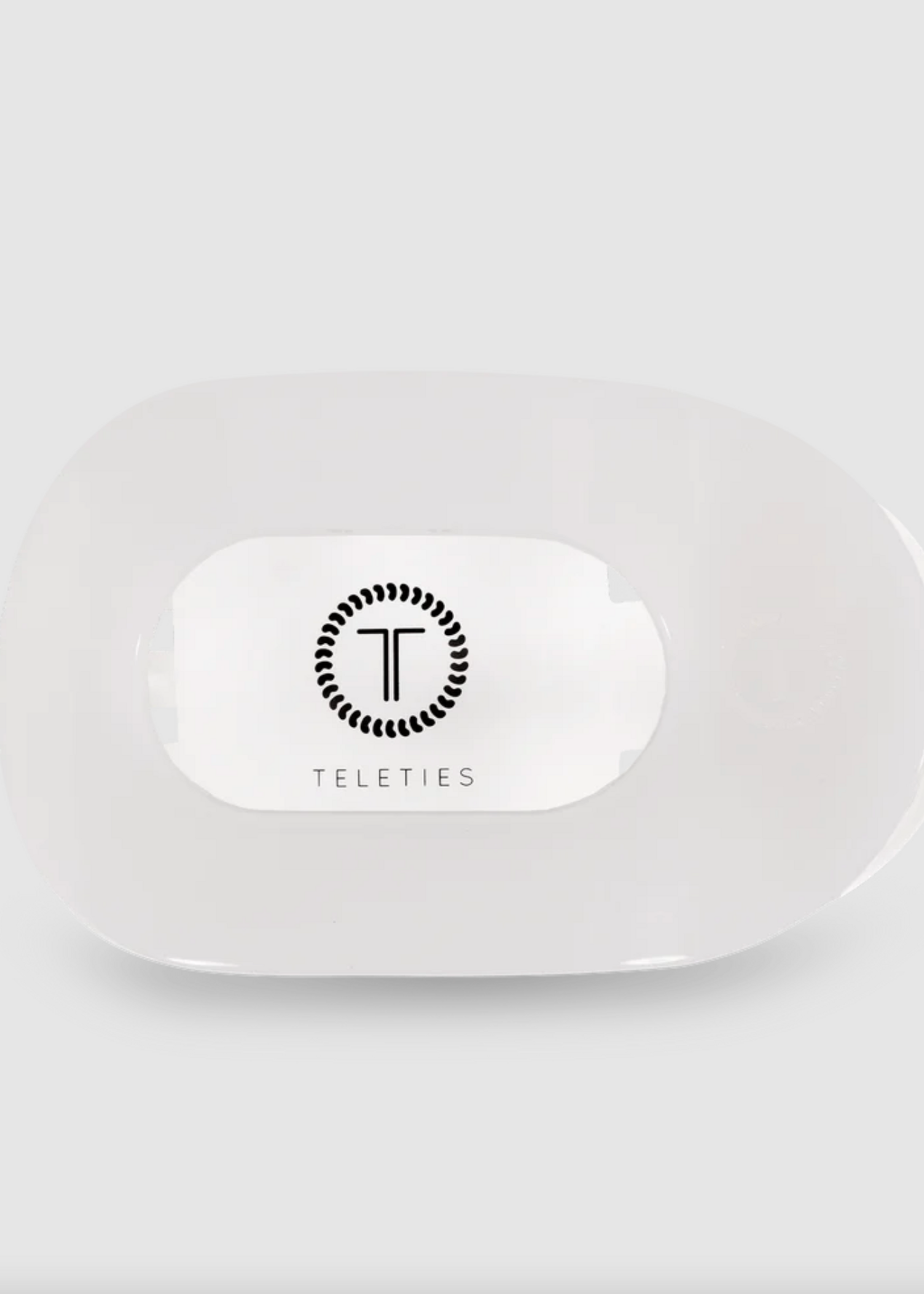 Teleties Small Flat Round Clip - Coconut