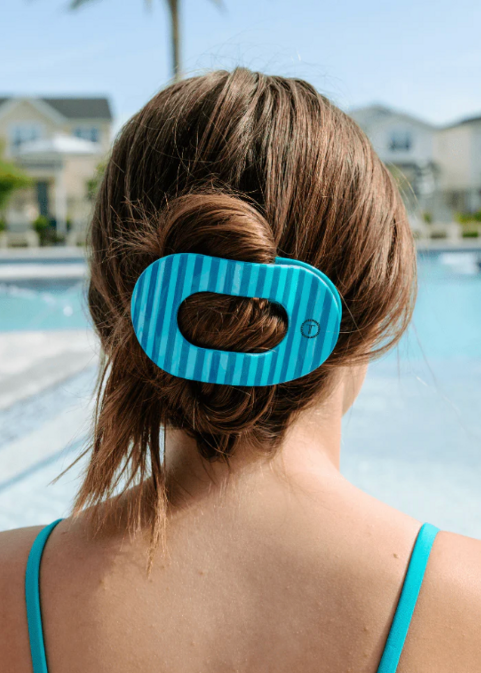 Teleties Splash Zone Large Flat Round Hair Clip