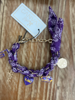 Canvas LSU Tigers Bandana Charm Bracelet