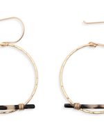 Leslie Curtis Jewelry Destiny- Gold hammered hoop with horizontal tortoise