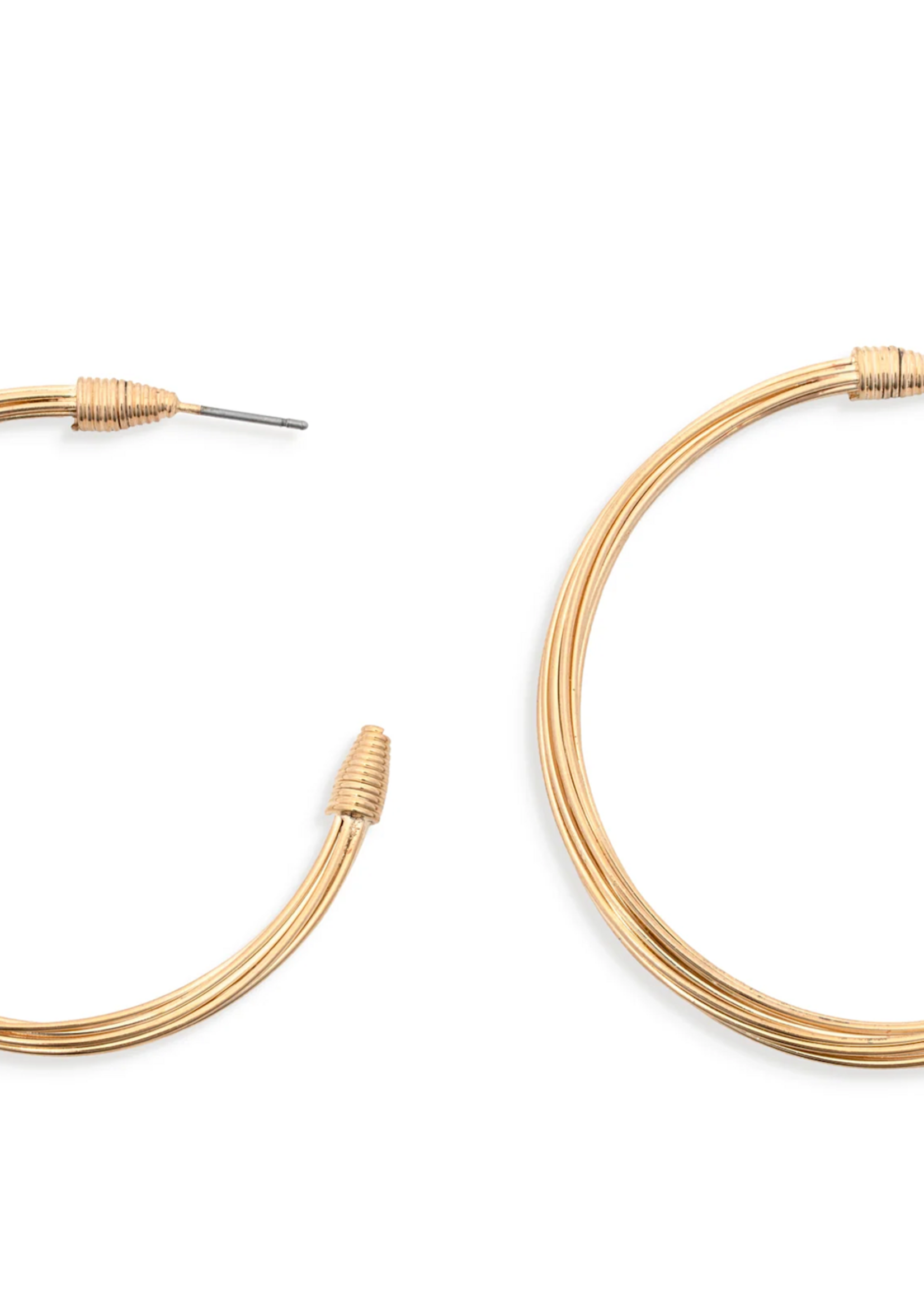 Leslie Curtis Jewelry Nina- Gold layered wire detail hoop