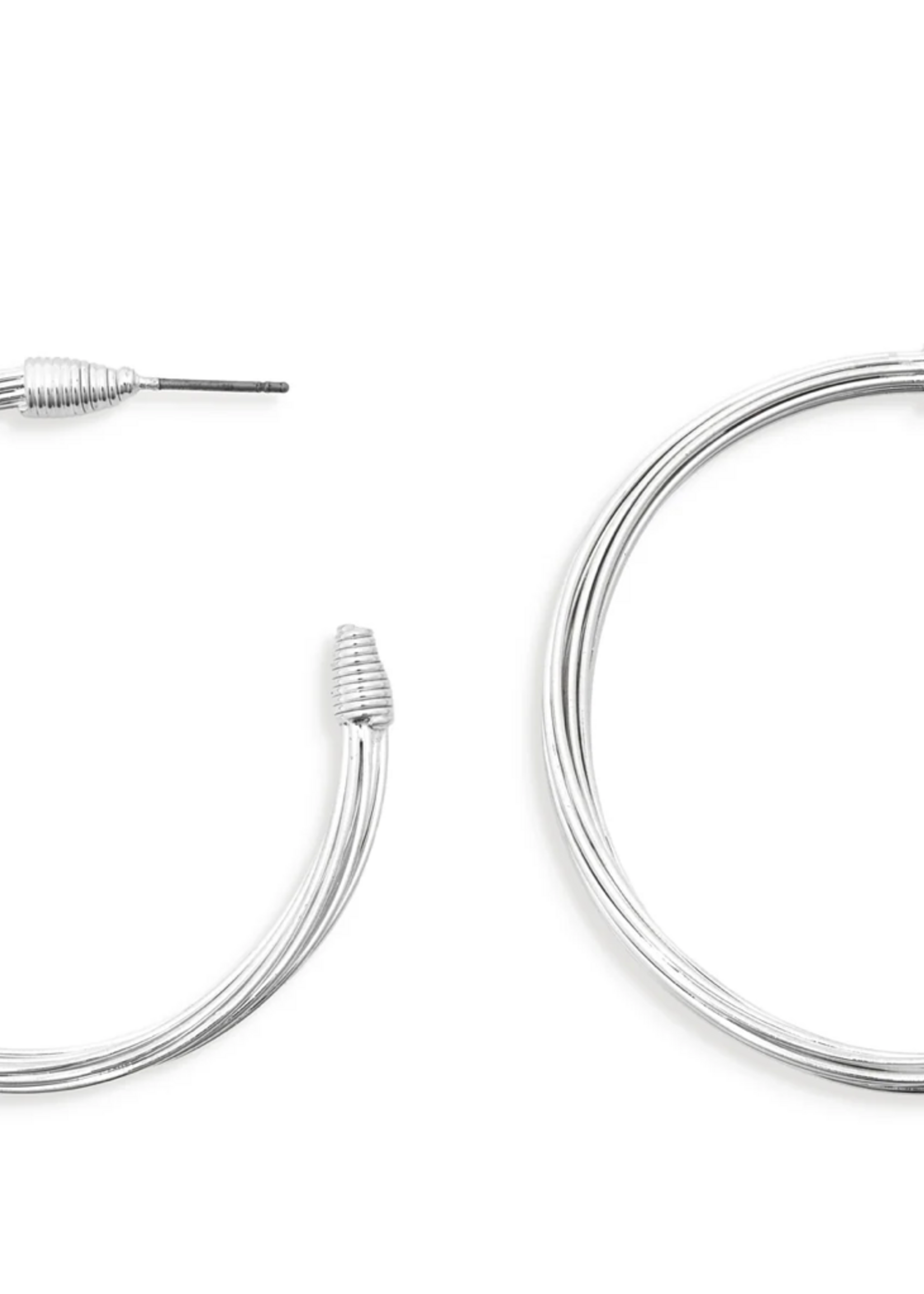 Leslie Curtis Jewelry Nina- Silver layered wire detail hoop