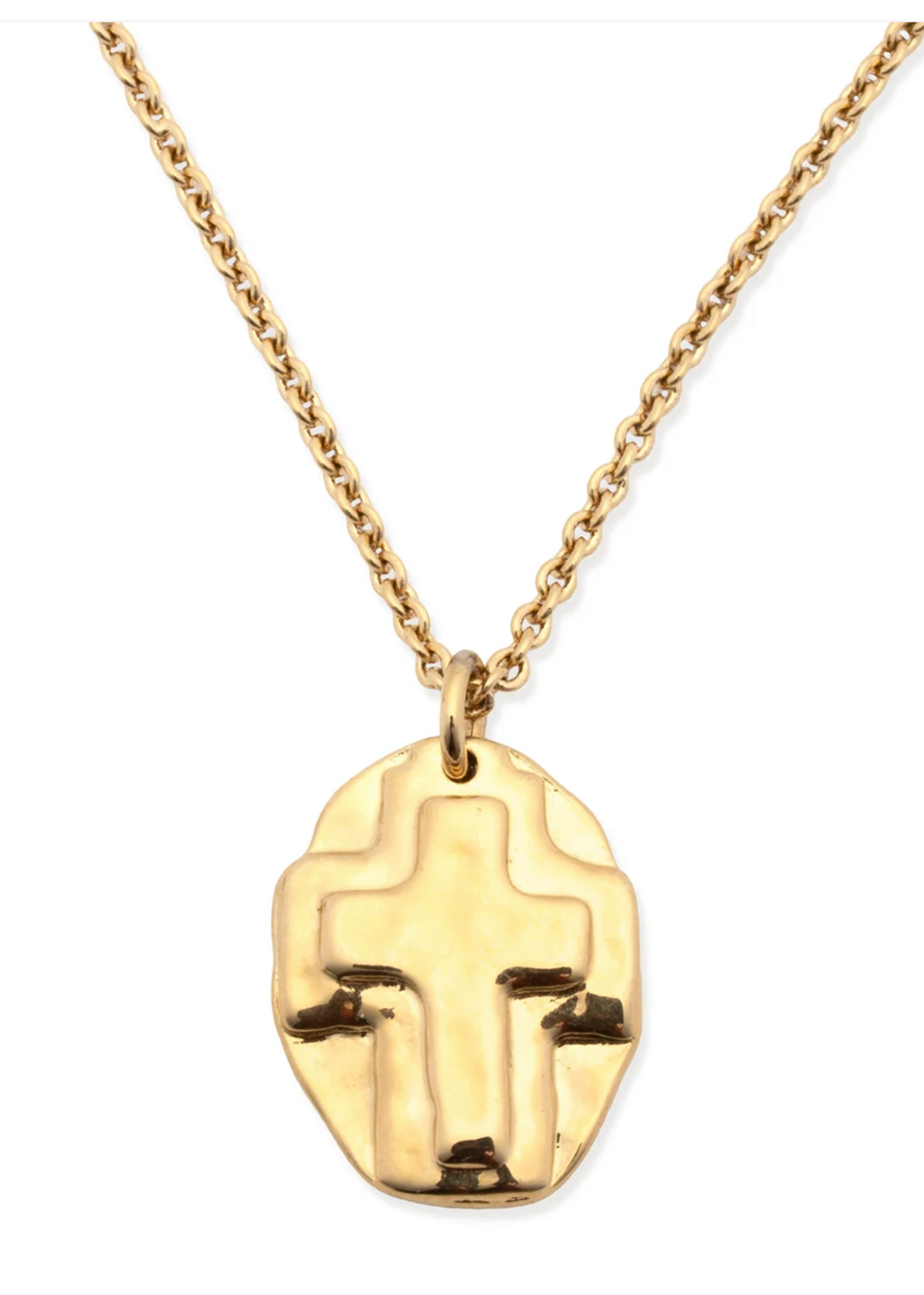 Leslie Curtis Jewelry Ruth-Gold cross pendant on 16" chain tarnish resistant