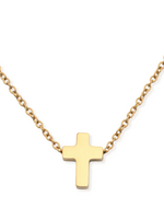 Leslie Curtis Jewelry Salvation - Small gold mall cross on 16" chain