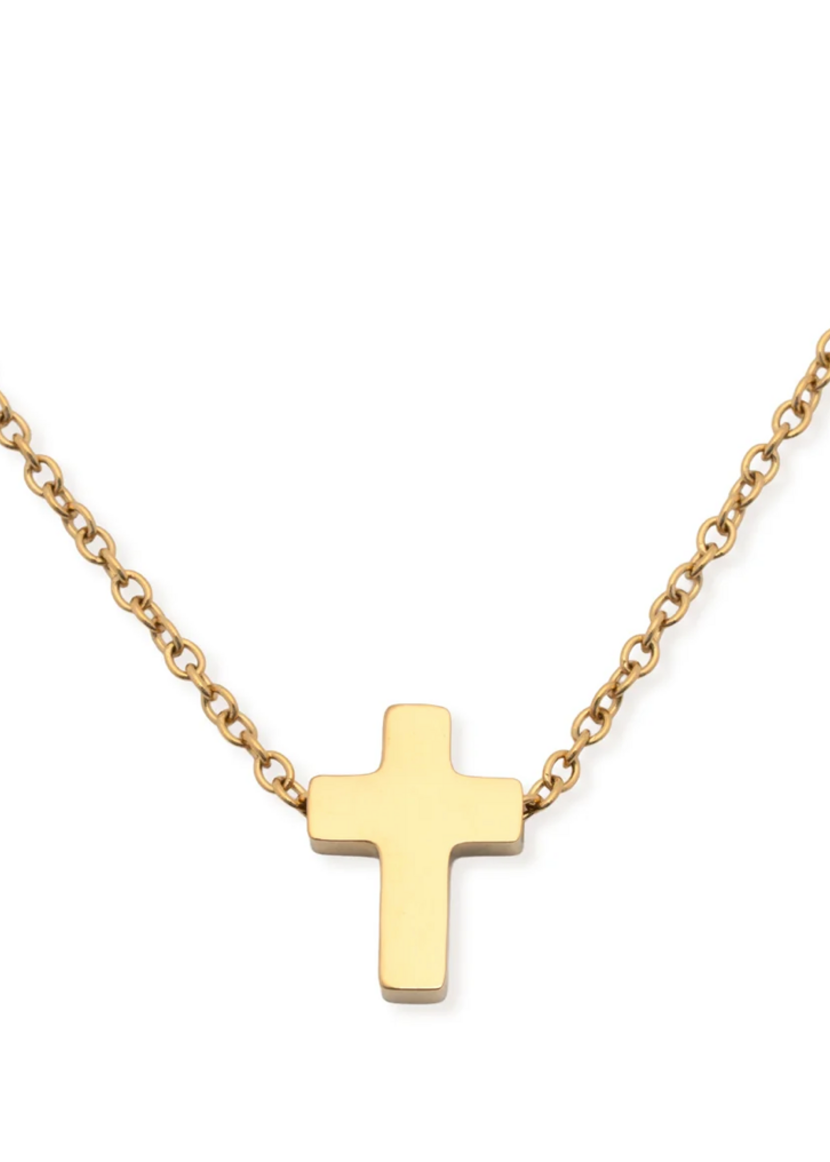 Leslie Curtis Jewelry Salvation - Small gold mall cross on 16" chain