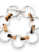 Leslie Curtis Jewelry Simone- Silver bracelet with tortoise link accents