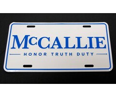 MCCALLIE ALUMINUM LICENSE PLATE