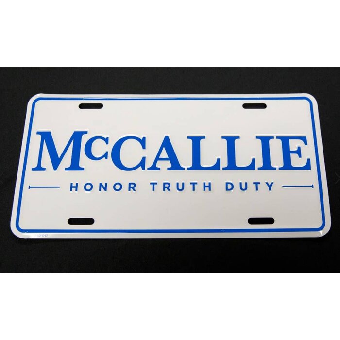 MCCALLIE ALUMINUM LICENSE PLATE
