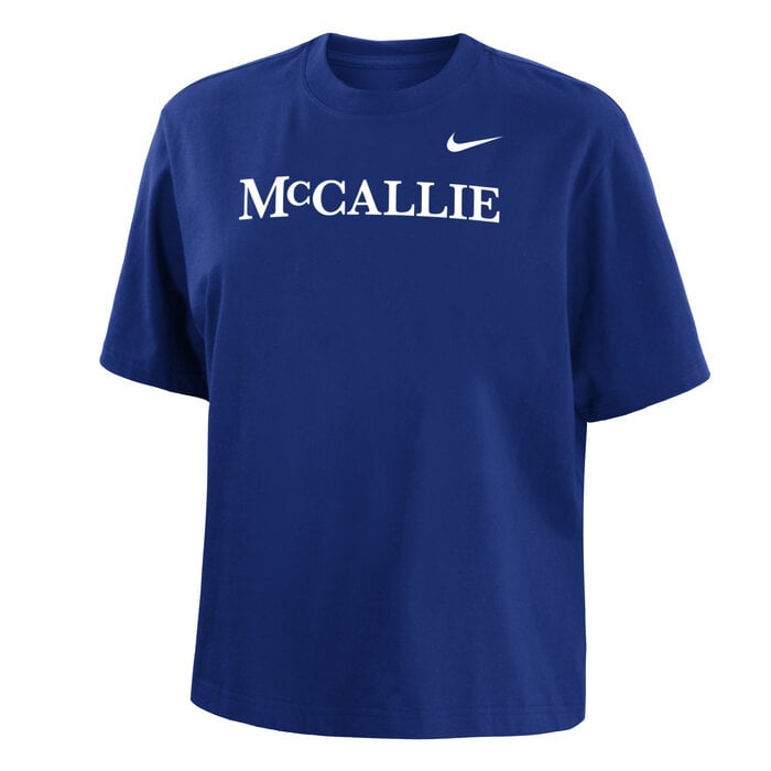 Nike Women's Cotton Boxy Tee royal with McCallie