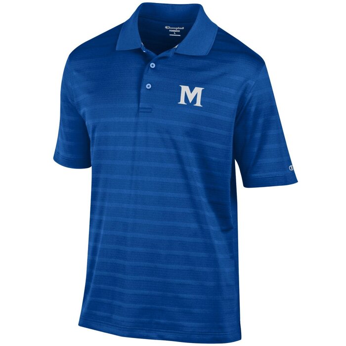 Champion Men's Textured Solid Royal Polo W/ White M