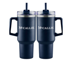 RFSJ 40 oz Stainless Steel travel mug w/straw with McCallie
