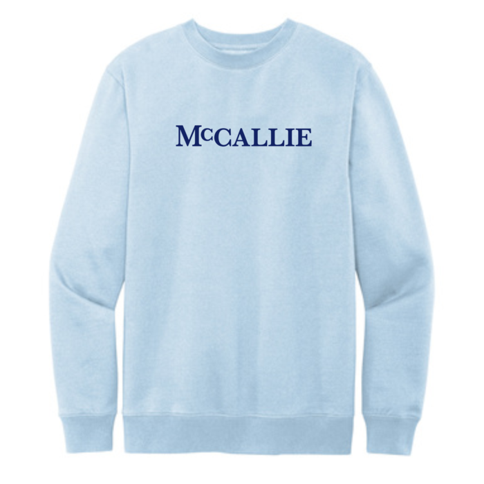 Forerunner Men's Fleece Crew Ice Blue w/ McCallie
