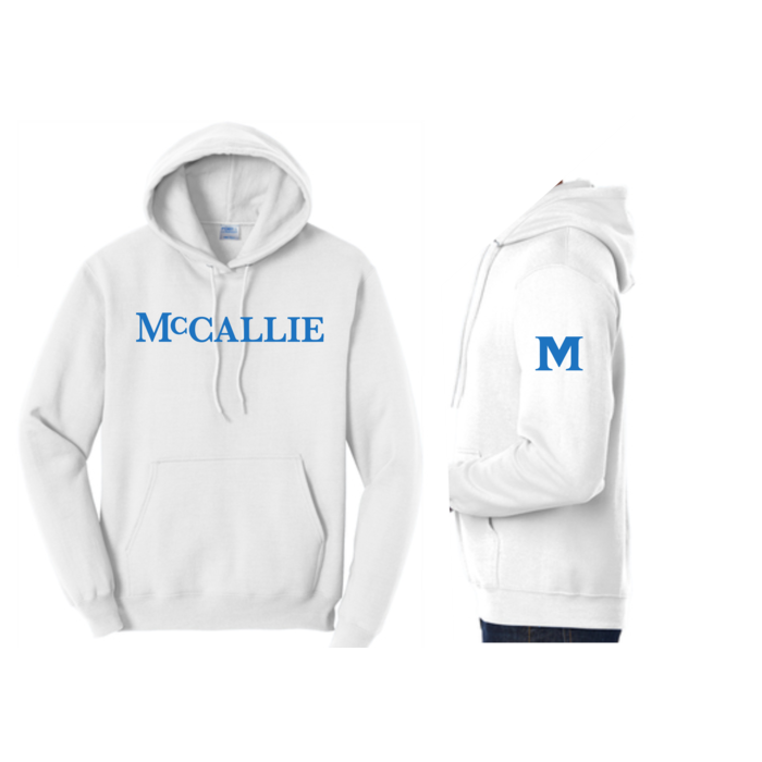 Forerunner Men's White Core Fleece Hoodie w/McCallie