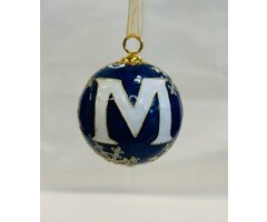 KK Ornament  Light Blue Snowflake With M Logo 2023