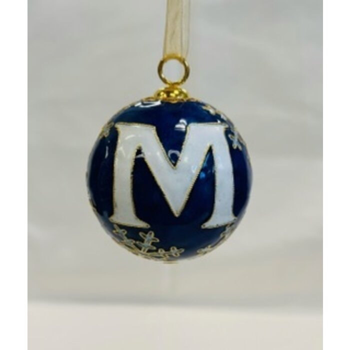 KK Ornament  Light Blue Snowflake With M Logo 2023