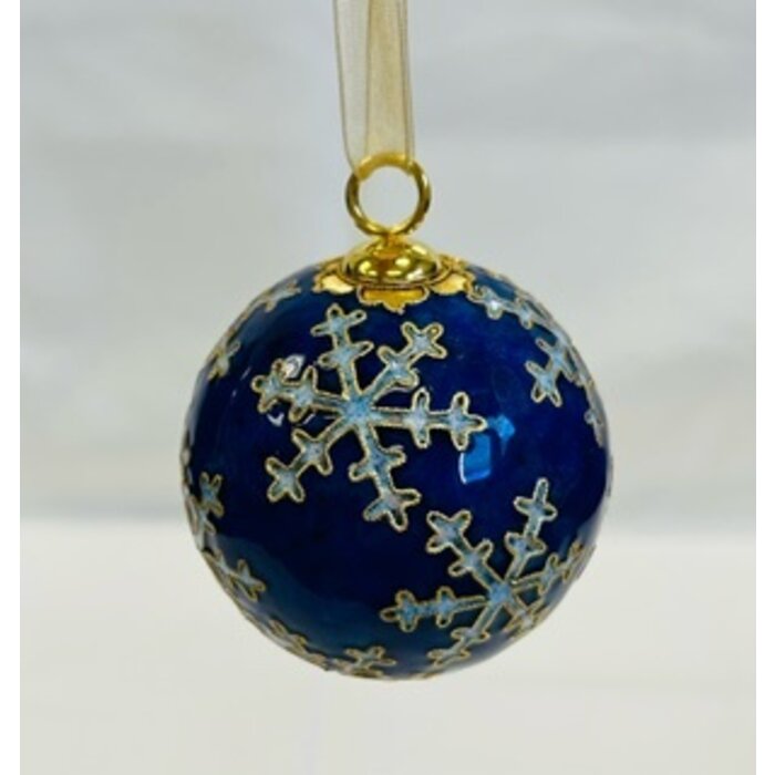 KK Ornament  Light Blue Snowflake With M Logo 2023