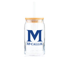 Glass 16 oz can glass with McCallie w/M McCallie