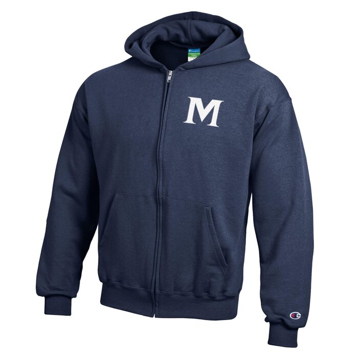 Champion Youth Navy Full Zip Hoodie w/M