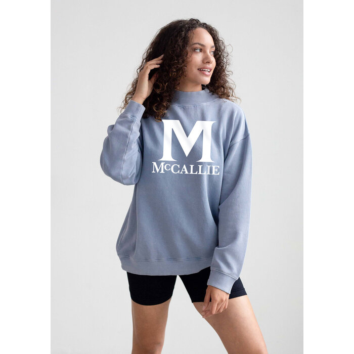 Chicka-d Women's sweatshirt Dusty Blue with M McCallie
