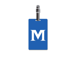 Luggage Tag Blue With White M