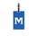Luggage Tag Blue With White M