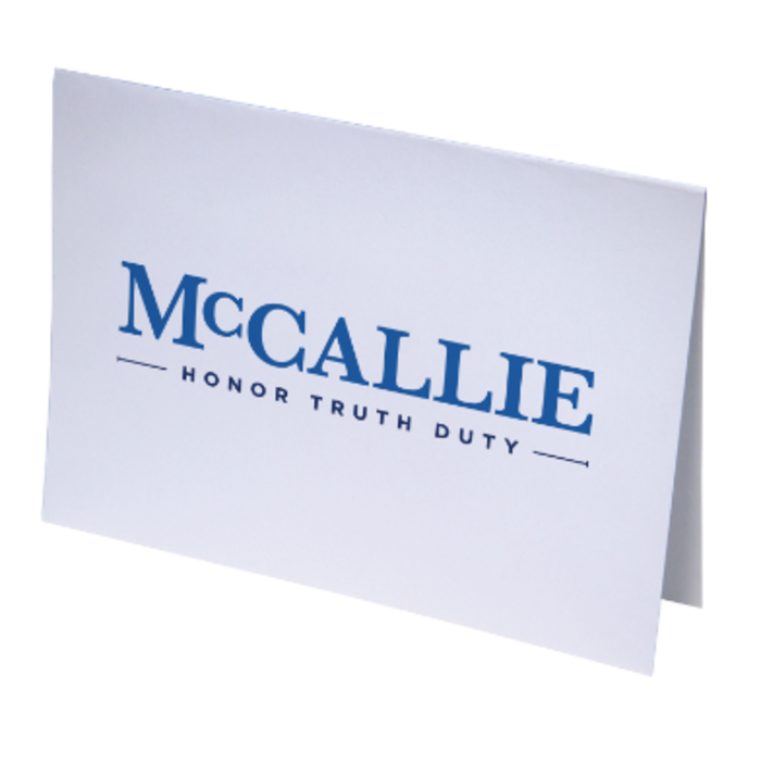 McCallie Boxed Folded Notecards White w/ McCallie