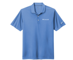 Nike Men's Dri Fit Valr Blue Polo with McCallie