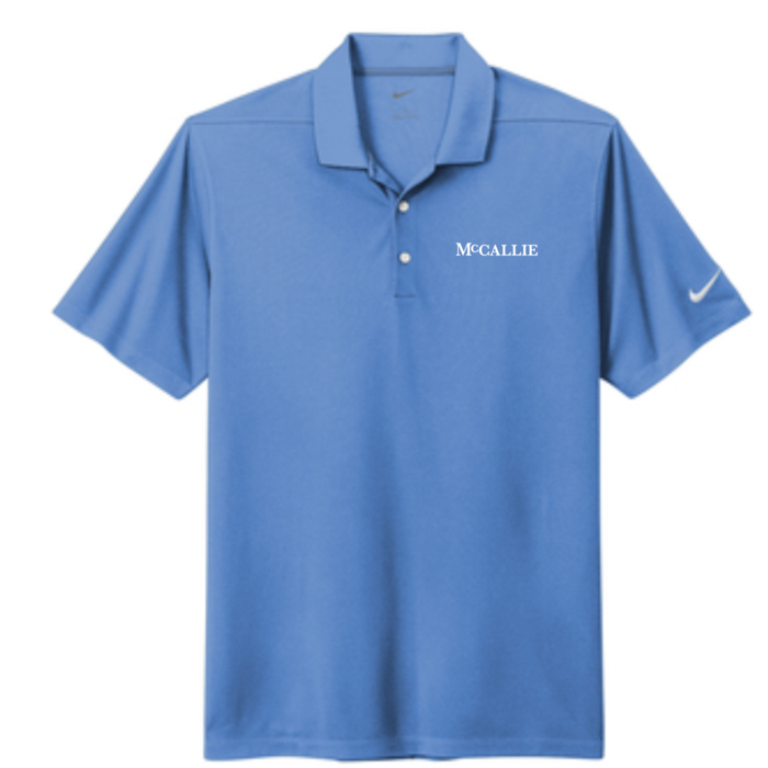 Nike Men's Dri Fit Valr Blue Polo with McCallie