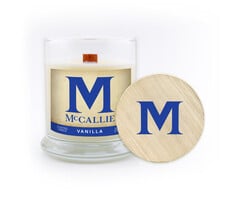 McCallie Vanilla Scented Candle w/ wooden lid 8 Oz