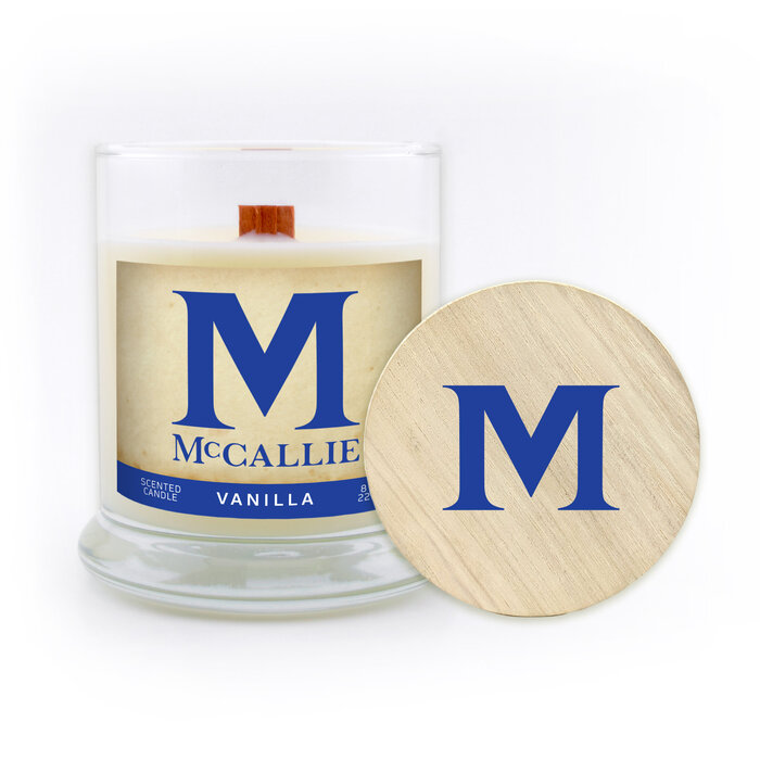 McCallie Vanilla Scented Candle w/ wooden lid 8 Oz