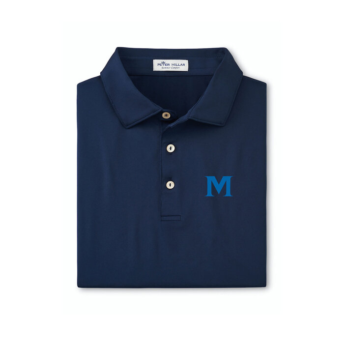 Peter Millar Navy Solid Performance Polo