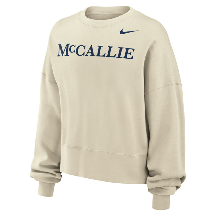 Nike Womens cropped Cream sweatshirt w/McCallie