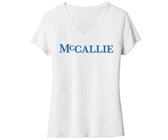 CISport Womens TriBlend VNeck White Tee w/Mccallie