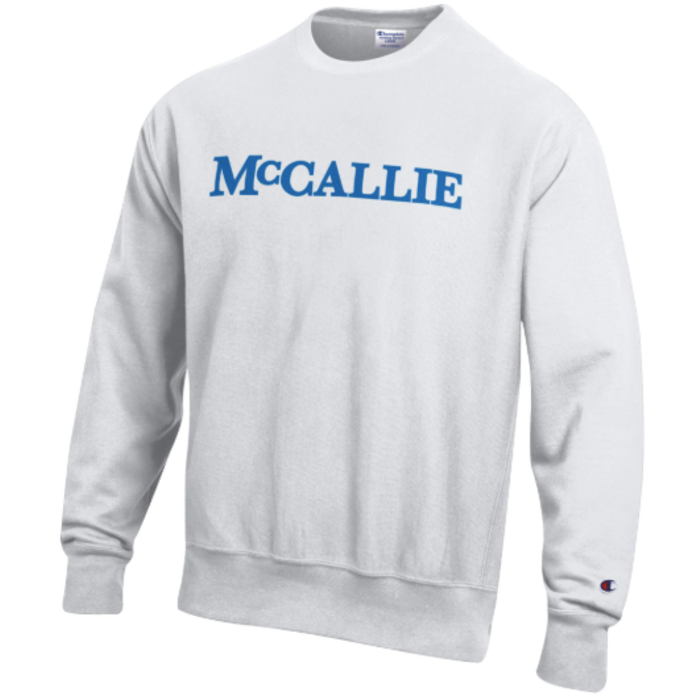 Champion Men's Reverse Weave Crew white w/Mccallie